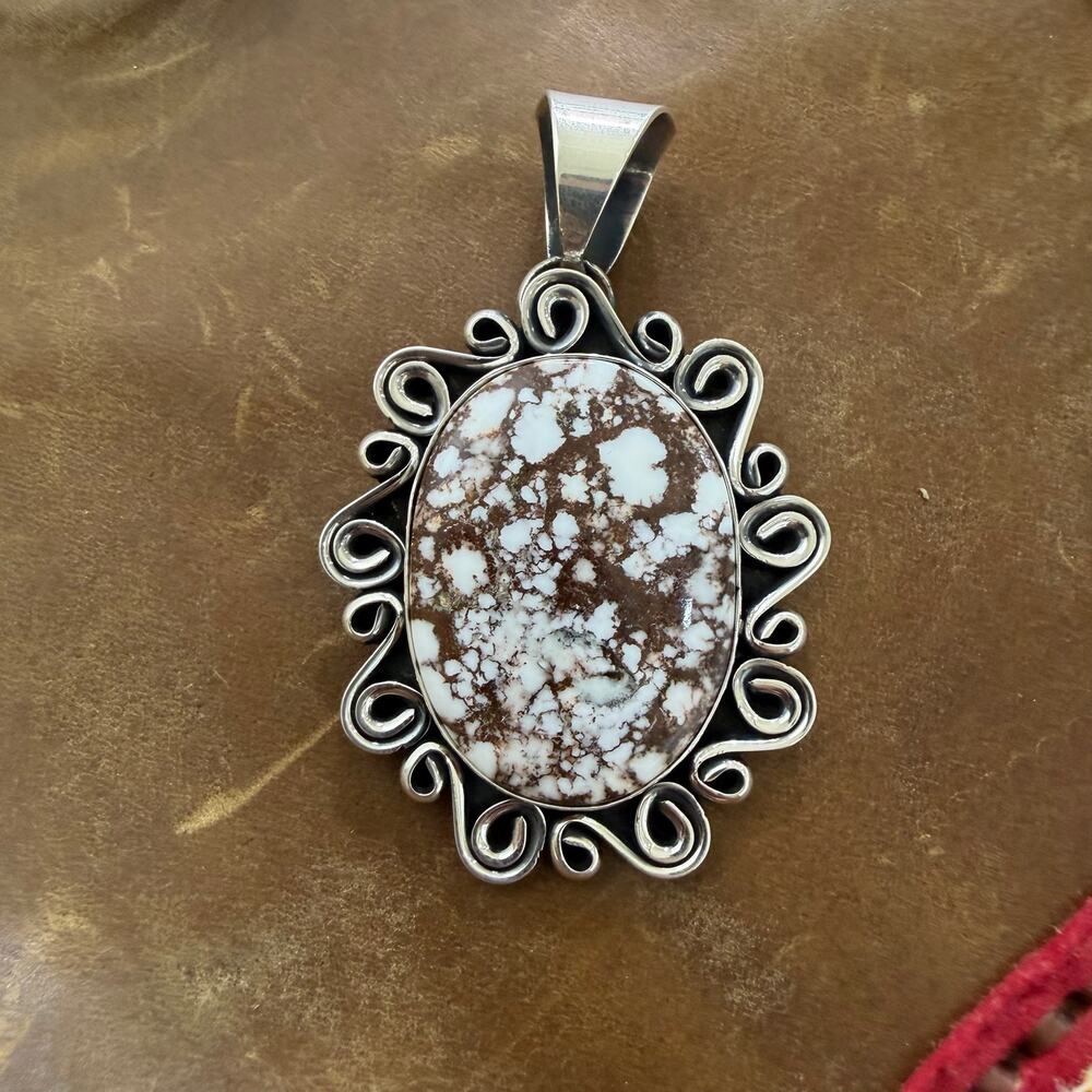 Native American Wildhorse & Sterling Silver Pendant - by Me'Dru